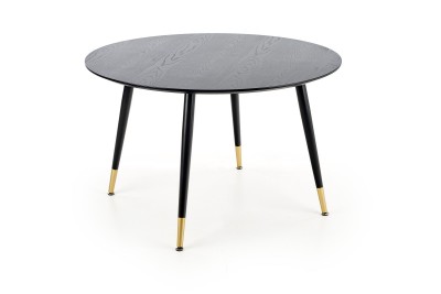 Masa rotunda din MDF si metal Ember Negru / Auriu, Ø120xH75 cm