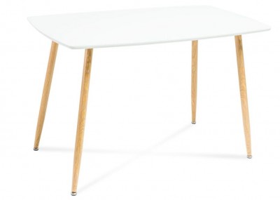 Masa din MDF si metal Simon White / Oak, L120xl70xH75 cm
