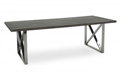 Masa din MDF si metal Tephra Grey, L190xl90xH76 cm