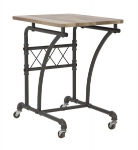 Masuta suport telefon din MDF si metal Manhattan Natural / Negru, L56xl40xH61 cm