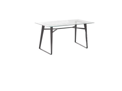 Masa din metal si sticla Banya Transparent / Negru, L140xl80xH75 cm