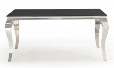 Masa din metal si sticla Louis Black, L160xl90xH75 cm