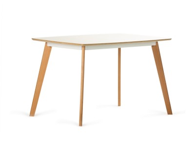 Masa din pal si lemn de fag Arya White, L120xl80xH75cm