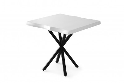 Masa din pal si metal, Safir 1461 Alb / Negru, L80xl80xH75 cm