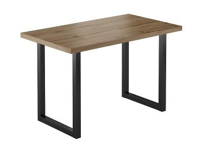 Masa din pal si metal, Ursula Stejar Wotan / Negru, L120xl68xH77 cm