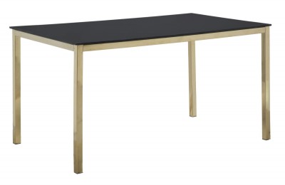 Masa din sticla si metal Glam Negru / Auriu, L140xl75xH75 cm