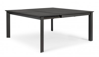 Masa extensibila de gradina / terasa din metal, Konnor I Antracit, L160xl110-160xH77,5 cm