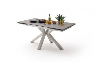 Masa extensibila din ceramica, sticla si metal Nagano Antracit / Crom, L160-240xl90xH76 cm