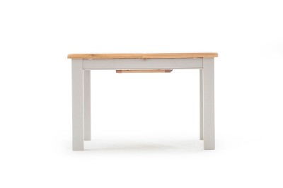 Masa extensibila din lemn de salcam si stejar Clemence Grey / Oak, L120-165xl90xH80 cm