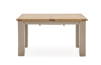 Masa extensibila din lemn de stejar si furnir Logan Taupe, L140-180xl90xH79 cm