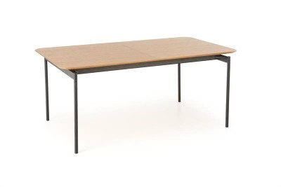 Masa extensibila din MDF, furnir, pal si metal, Samart Stejar / Negru, L170-250xl100xH76 cm