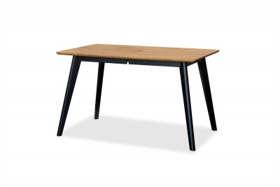 Masa extensibila din MDF si lemn Dante Oak / Black, L120-160xl80xH76 cm