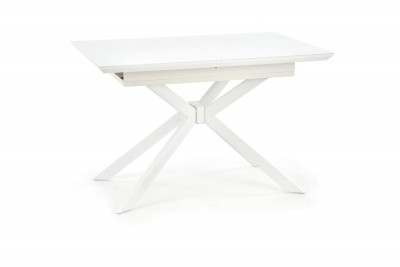 Masa extensibila din MDF si metal Harrell White, L120-160xl80xH76 cm