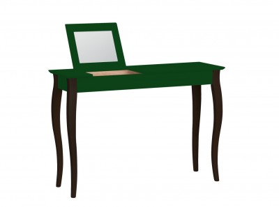 Masa machiaj cu oglinda, din lemn de fag si MDF Lillo Large Dark Green / Black, L105xl35xH74 cm