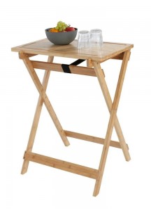 Masa pliabila cu blat detasabil, din bambus, Lugo Natural, L60xl52xH79 cm