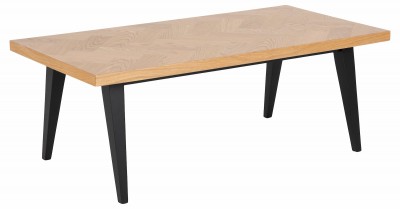 Masa de cafea din furnir si lemn de cauciuc Morgantown Stejar / Negru, L120xl60xH42 cm