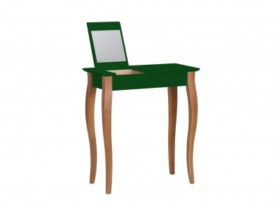 Masuta machiaj cu oglinda, din lemn de fag si MDF Lillo Small Dark Green / Beech, L65xl35xH74 cm