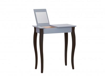 Masuta machiaj cu oglinda, din lemn de fag si MDF Lillo Small Dark Grey / Black, L65xl35xH74 cm