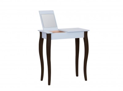 Masuta machiaj cu oglinda, din lemn de fag si MDF Lillo Small Light Grey / Black, L65xl35xH74 cm