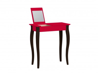 Masuta machiaj cu oglinda, din lemn de fag si MDF Lillo Small Red / Black, L65xl35xH74 cm