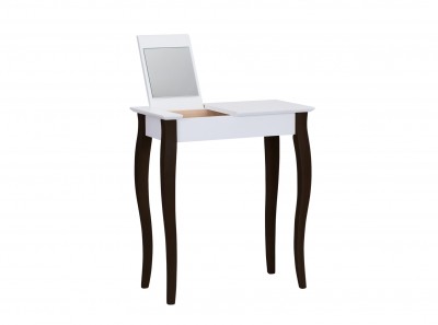 Masuta machiaj cu oglinda, din lemn de fag si MDF Lillo Small White / Black, L65xl35xH74 cm