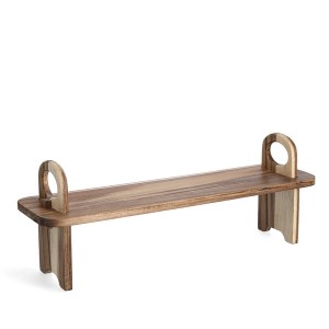 Masuta pentru servire, din lemn de salcam, Oriental Large Natural, L59xl16xH22 cm