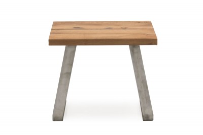 Masuta suport telefon din lemn de stejar si metal Trier Oak, L60xl60xH48,5 cm