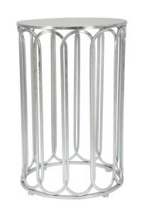 Masuta suport telefon din metal Roman Glam Argintiu, Ø37xH57 cm