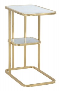 Masuta suport telefon din metal si sticla, Levels Multicolor / Auriu, L46xl30xH60 cm