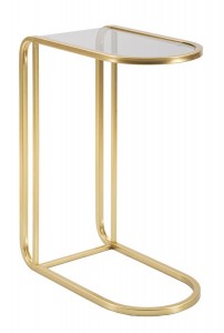 Masuta suport telefon din sticla si metal, D Small Auriu, L45xl25xH60 cm