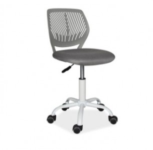 Scaun de birou pentru copii, tapitat cu stofa Maslen Grey, l41xA38xH75-87 cm