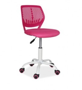 Scaun de birou pentru copii, tapitat cu stofa Maslen Pink, l41xA38xH75-87 cm