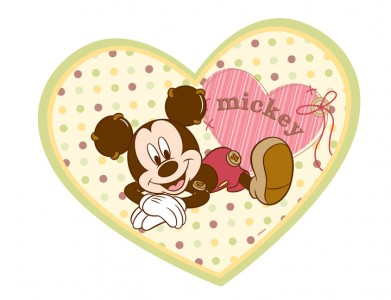 Covor Kids Mickey Babies Heart 303, Imprimat Digital