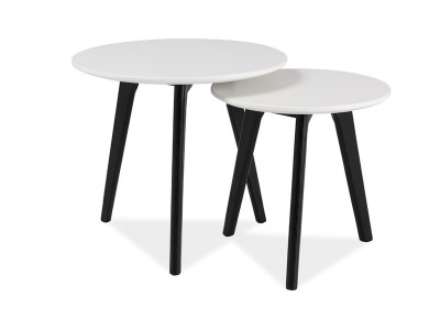 Set 2 mese de cafea Millard S2 White/Black