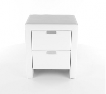 Noptiera alba tapitata cu sertare Mitch, l47xA41xH55 cm