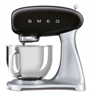 Mixer cu bol SMF02BLEU, Negru, Retro 50, 4,8L, 800W, SMEG