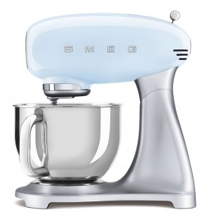 Mixer cu bol SMF02PBEU, Albastru Pastel, Retro 50, 4,8L, 800W, SMEG