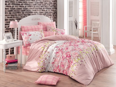 Lenjerie de pat Ranforce Mona V3 Pembe