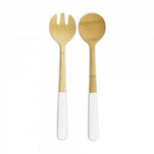 Ustensile servit salata, Bambus, White, NBA105