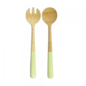 Ustensile servit salata, Bambus, Pistachio Green, NBA106