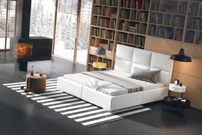 Pat tapitat cu piele ecologica Quaddro Plus