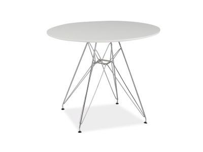 Masa rotunda din metal si MDF Ninita White, Ø90xh74 cm