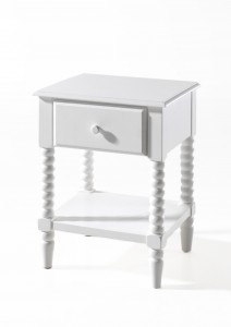 Noptiera din lemn de pin si MDF cu 1 sertar pentru copii Alana Alb, l48,2xA40,7xH61 cm