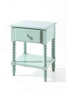 Noptiera din lemn de pin si MDF cu 1 sertar pentru copii Alana Verde Mint, l48,2xA40,7xH61 cm