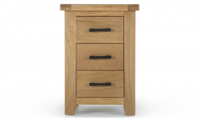 Noptiera din lemn de stejar si furnir, cu 3 sertare Hampshire Oak, l40xA47xH65 cm