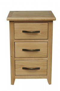 Noptiera din lemn de stejar si furnir, cu 3 sertare Ramore Oak, l40xA35xH60 cm