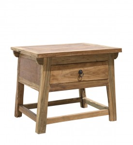 Noptiera din lemn reciclat cu 1 sertar, Marys Natural, l60xA50xH50 cm