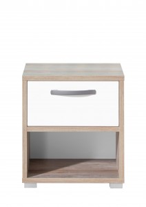 Noptiera din pal cu 1 sertar, pentru copii Vicky Alb / Natur, l49xA41xH52 cm