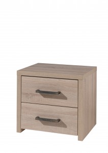 Noptiera din pal cu 2 sertare, pentru copii Aline Stejar deschis, l50xA40xH45,5 cm