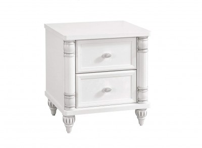 Noptiera din pal cu 2 sertare, pentru copii si tineret, Romantic Alb, l50xA43xH56 cm